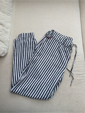 Tommy Hilfiger Black and White Vertical Stripe Joggers